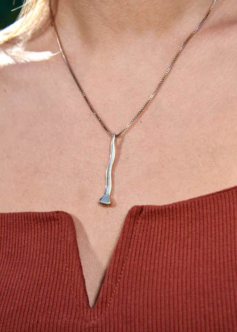 CROOKED NAIL NECKLACE, 14K GOLD